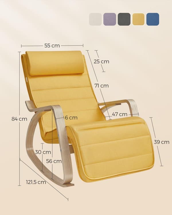 Gynge stol, LYY10M, 121x67 cm, Gul