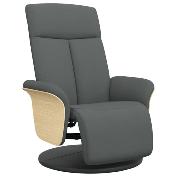 Reclinerfåtölj med fotstöd mörkgrå tyg
