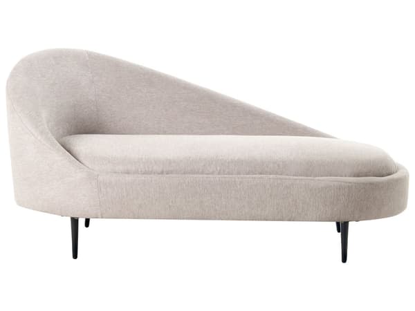 Sjeselong Taupe Stoff Polyester Polstring Venstre Hånd Metall Ben Moderne Design Stue Møbler