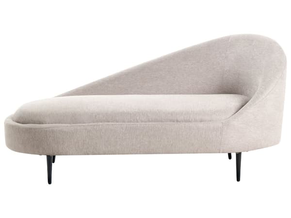 Sjeselong Taupe Stoff Polyester Polstring Høyre Hånd Metall Ben Moderne Design Stue Møbler