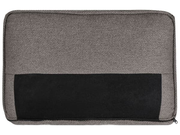 Venstrevendt Sjeselong i Brunt Stoff med Svarte Ben og Bolsterpute Mid-Century Moderne Stil