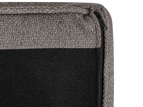Venstrevendt Sjeselong i Brunt Stoff med Svarte Ben og Bolsterpute Mid-Century Moderne Stil