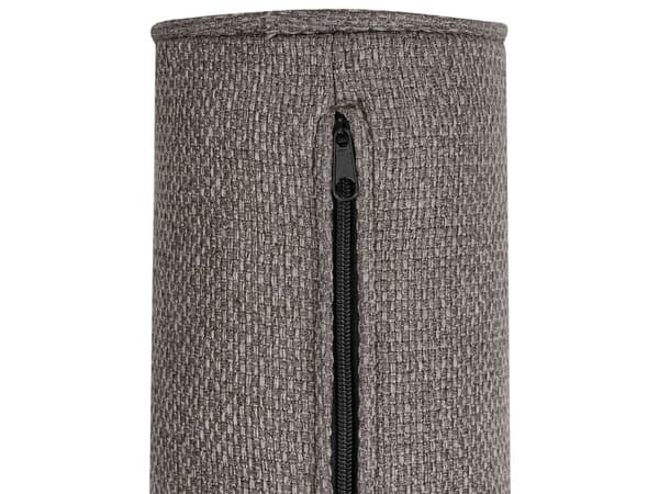 Venstrevendt Sjeselong i Brunt Stoff med Svarte Ben og Bolsterpute Mid-Century Moderne Stil