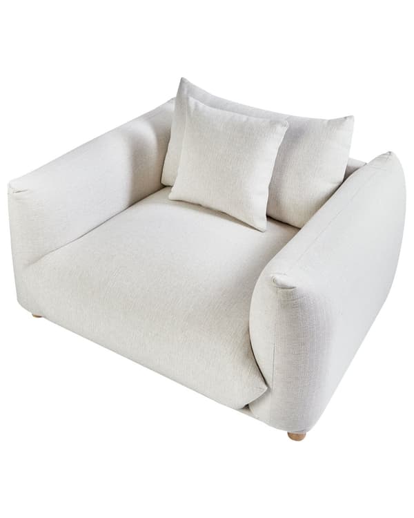 Lenestol Off-White Stoff Myke Treben Moderne Skandinavisk Innredningsstil
