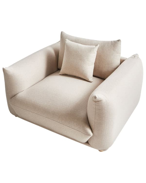 Lenestol i Lys Beige Stoff med Myke Treben Moderne Skandinavisk Innredningsstil