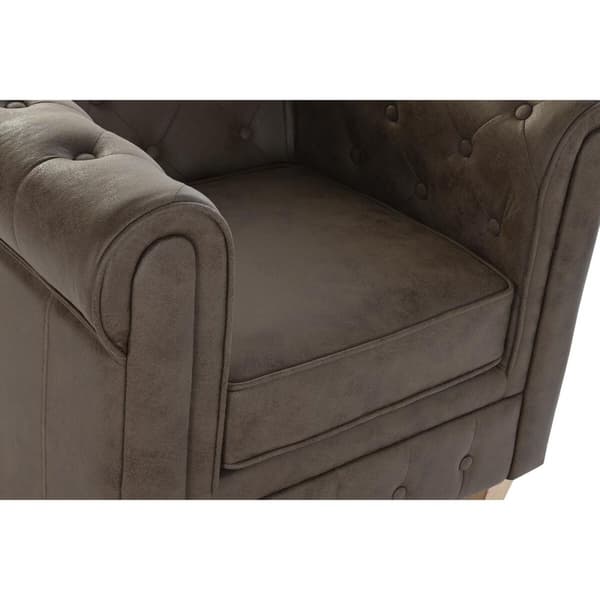 Lænestol DKD Home Decor 80 x 80 x 70 cm Træ Mørkebrun