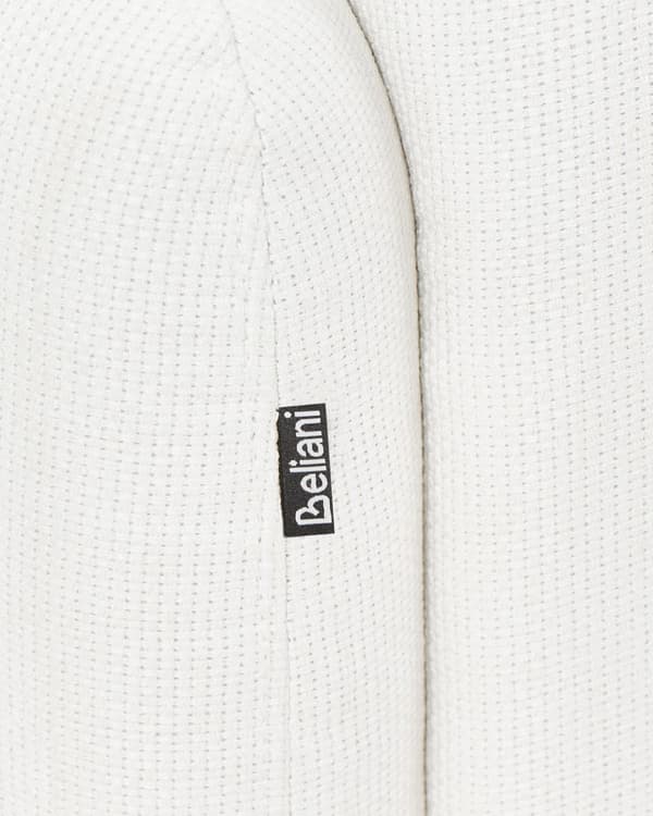Lenestol Hvit Polyesterstoff Bred rygg og armlener Retro stil Stue Hvilestol