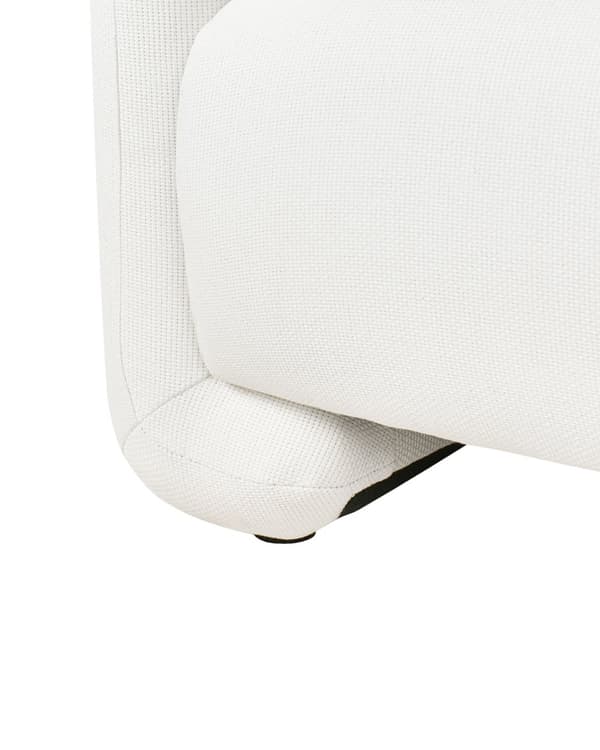 Lenestol Hvit Polyesterstoff Bred rygg og armlener Retro stil Stue Hvilestol