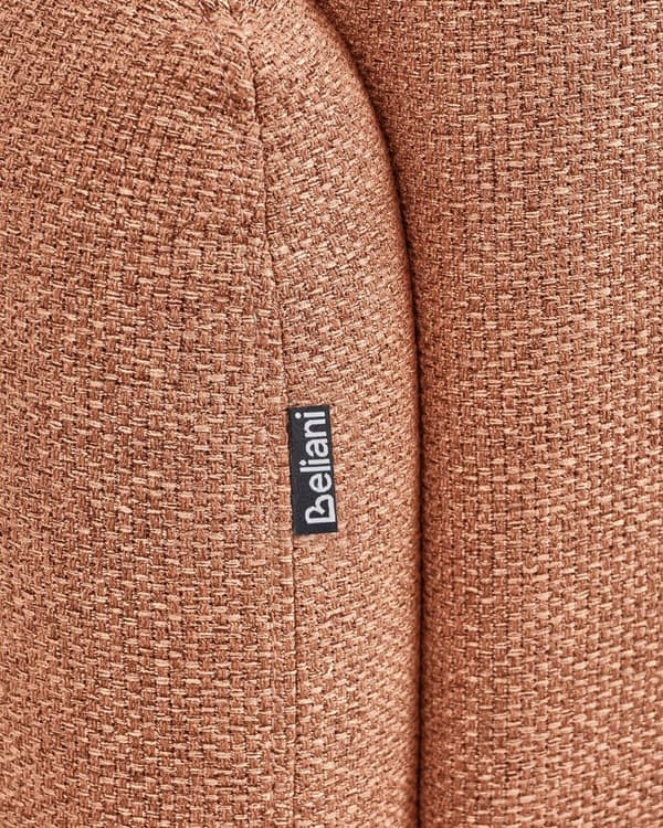 Lenestol Gyllenbrun Polyesterstoff Bred rygg og armlener Retro stil Stue Hvilestol