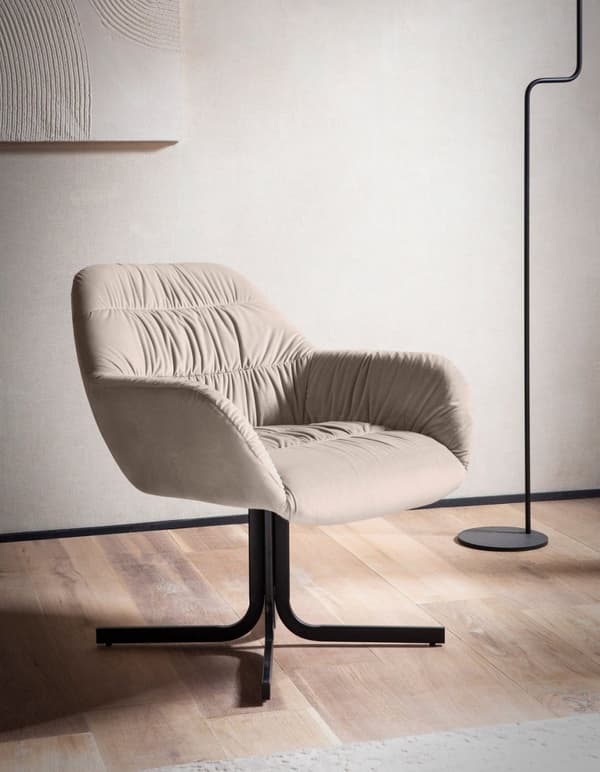 Rootz Cozy Lounge Chair - Modern Velvet Chair - Soft Seat Shell - Stabil sittplatser - 64 cm x 74 cm x 68 cm