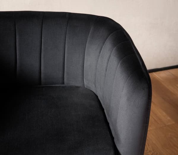Rootz Cozy Lounge -tuoli - Moderni nojatuoli - Velvet Seat - Pehmeä mukavuus - 85 cm x 72 cm x 60 cm - musta ja kultainen muotoilu
