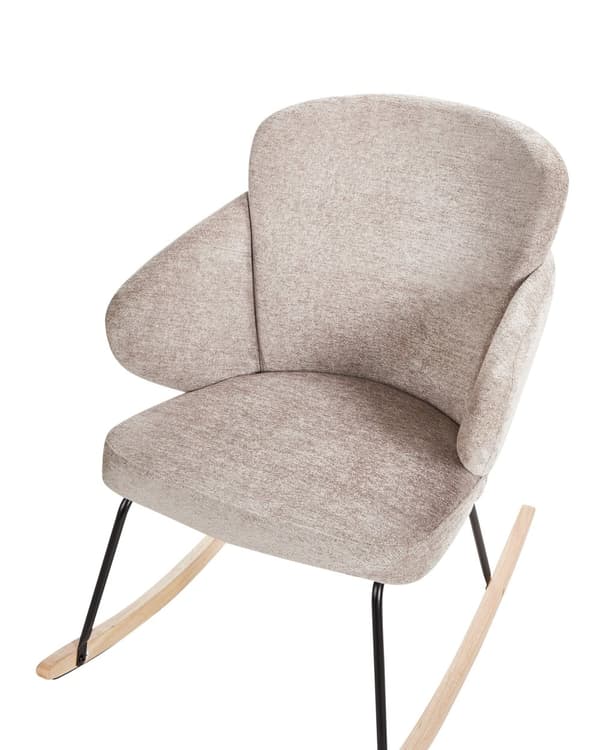 Gyngestol Taupe Stoff Ben i metall Meier i tre Moderne design Stue Hvilestol
