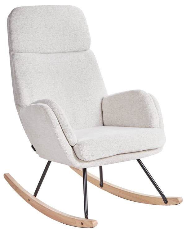 Gyngestol Off-white Stoff Ben i metall Meier i tre Moderne design Stue Hvilestol
