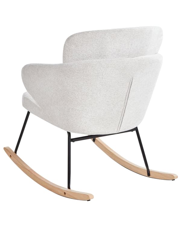 Gyngestol Off-white Stoff Ben i metall Meier i tre Moderne design Stue Hvilestol