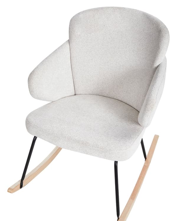 Gyngestol Off-white Stoff Ben i metall Meier i tre Moderne design Stue Hvilestol