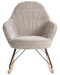 Miniatyrbilde 4 av 9: Gyngestol Taupe Stoff Ben i metall Meier i tre Moderne design Stue Hvilestol