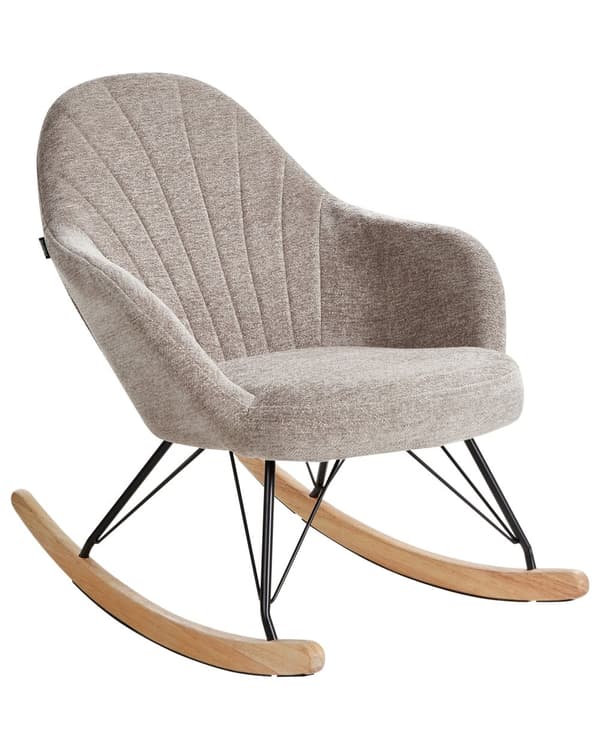 Gyngestol Taupe Stoff Ben i metall Meier i tre Moderne design Stue Hvilestol