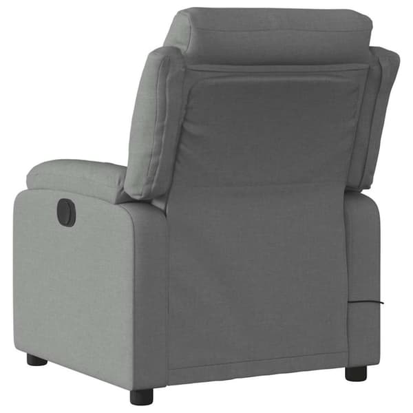 Massagefåtölj mörkgrå tyg