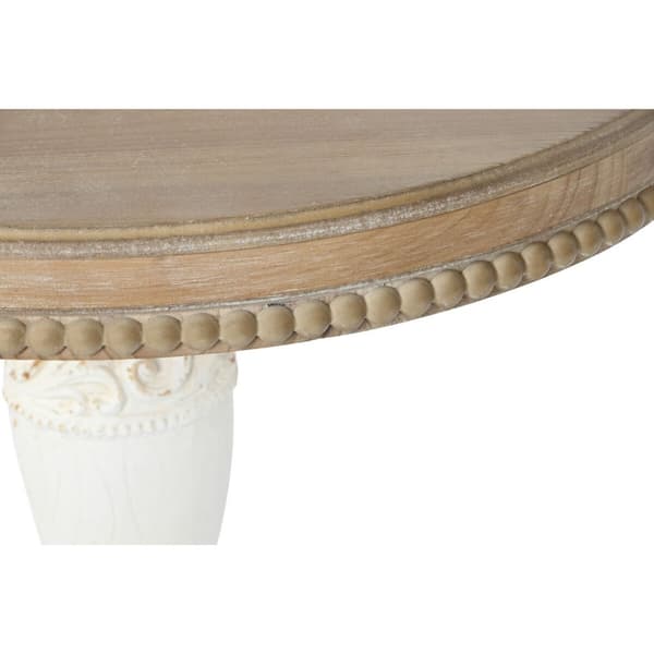 Sidebord Home ESPRIT Hvit Naturell Gran 55 x 55 x 57 cm