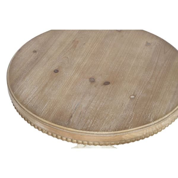 Sidebord Home ESPRIT Hvit Naturell Gran 55 x 55 x 57 cm