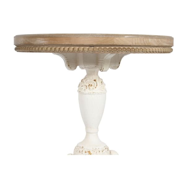 Sidebord Home ESPRIT Hvit Naturell Gran 55 x 55 x 57 cm