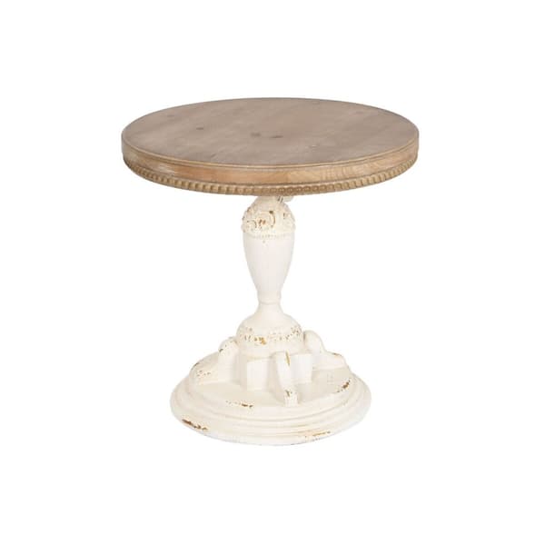 Sidebord Home ESPRIT Hvit Naturell Gran 55 x 55 x 57 cm