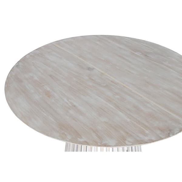 Spisebord Home ESPRIT Hvid Cedertræ 120 x 120 x 75 cm