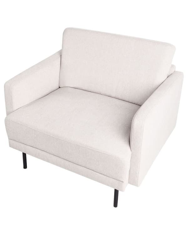 Lenestol Lys beige Polyester Metallben Vannavvisende stoff Minimalistisk og moderne stil Hvilestol Stue
