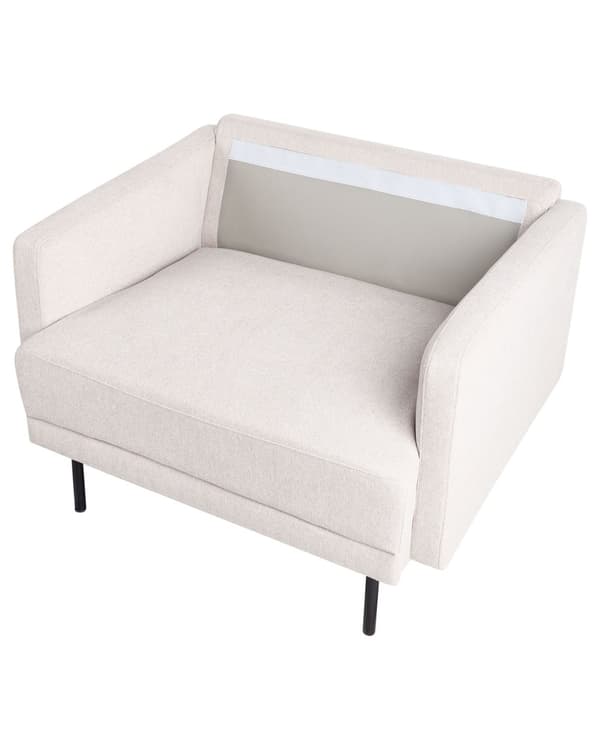 Lenestol Lys beige Polyester Metallben Vannavvisende stoff Minimalistisk og moderne stil Hvilestol Stue