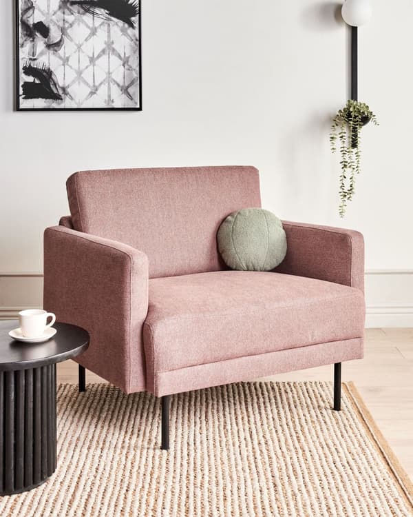 Lenestol Rosa Polyester Metallben Vannavvisende stoff Minimalistisk og moderne stil Hvilestol Stue