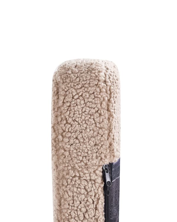 Gyngestol Beige Boucle Polstring Metall Svarte Ben med Armlener Høy Rygg Ryggstøtte Stue Barnehage