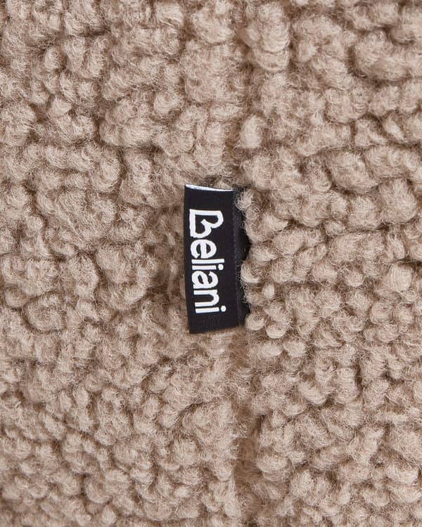 Gyngestol Beige Boucle Polstring Metall Svarte Ben med Armlener Høy Rygg Ryggstøtte Stue Barnehage