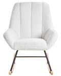 Miniatyrbilde 4 av 10: Gyngestol Off White Boucle Polstring Teddy Metall Svart Ben Armlener Bredt Ryggstøtte Stue