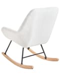 Miniatyrbilde 5 av 10: Gyngestol Off White Boucle Polstring Teddy Metall Svart Ben Armlener Bredt Ryggstøtte Stue