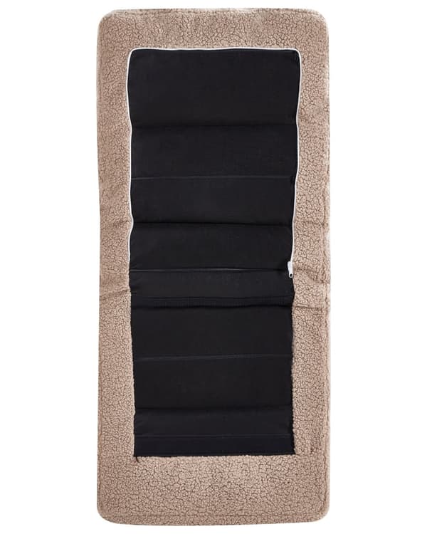 Gyngestol Beige Boucle Teddy Polstring Metall og Gummi Treben Liggende Rygg Stue
