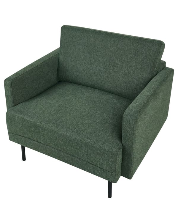 Lænestol Grøn Polyester Hvilestol med Armlæn Bred Design Stol til Stue