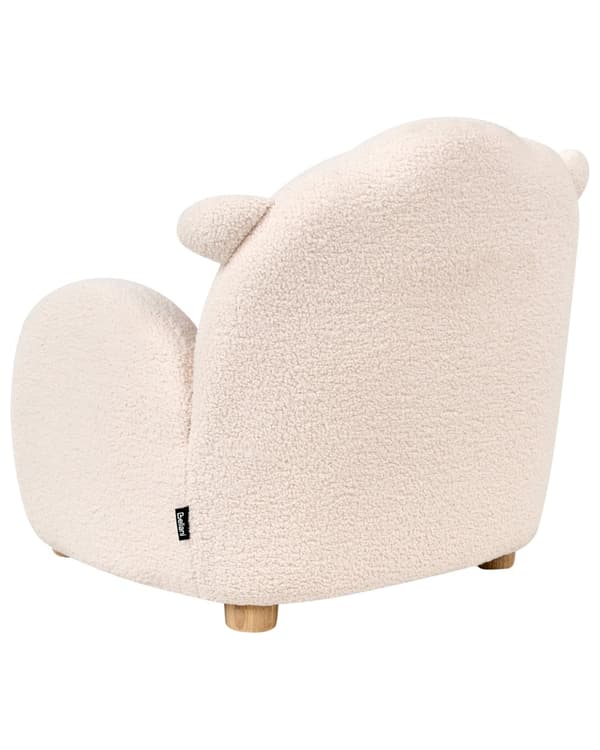 Lenestol for barn Off-white Bouclé Formet som en sau Lavt sete Armlener Barnerom Barnestol