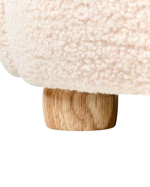 Lenestol for barn Off-white Bouclé Formet som en sau Lavt sete Armlener Barnerom Barnestol