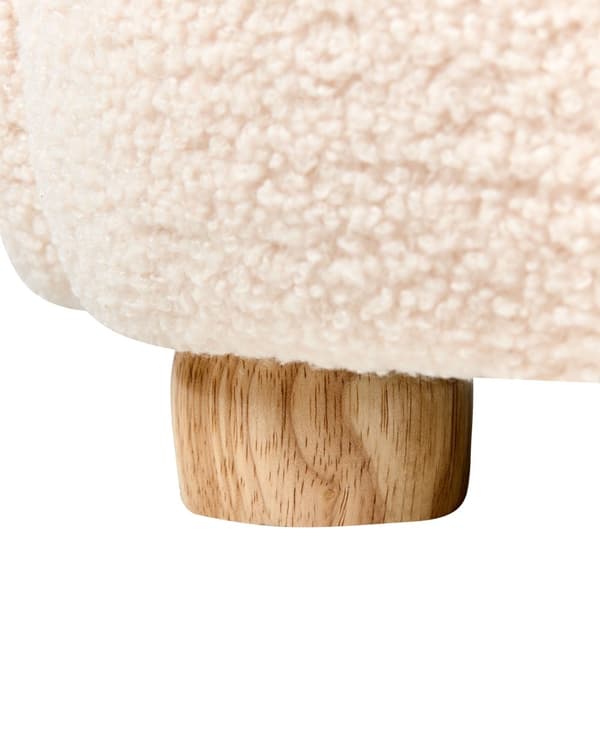 Lenestol for barn Off-white Bouclé Formet som en katt Lavt sete Armlener Barnerom Barnestol
