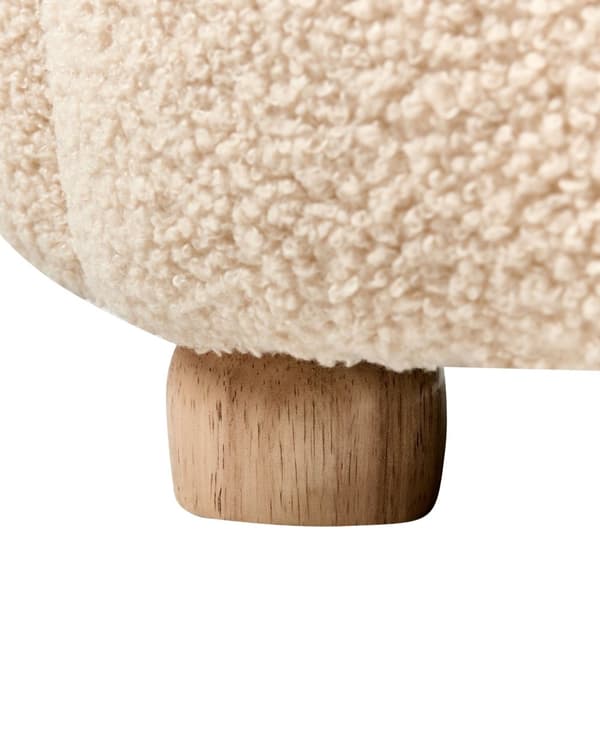 Lenestol for barn Beige Bouclé Formet som en katt Lavt sete Armlener Barnerom Barnestol