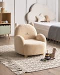 Miniatyrbillede 2 af 10: Børnelænestol kat knækket beige polstret til børneværelse lænestol