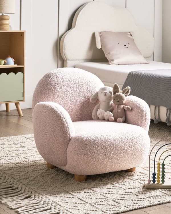 Beige boucle-gyngestol til børn til indretning