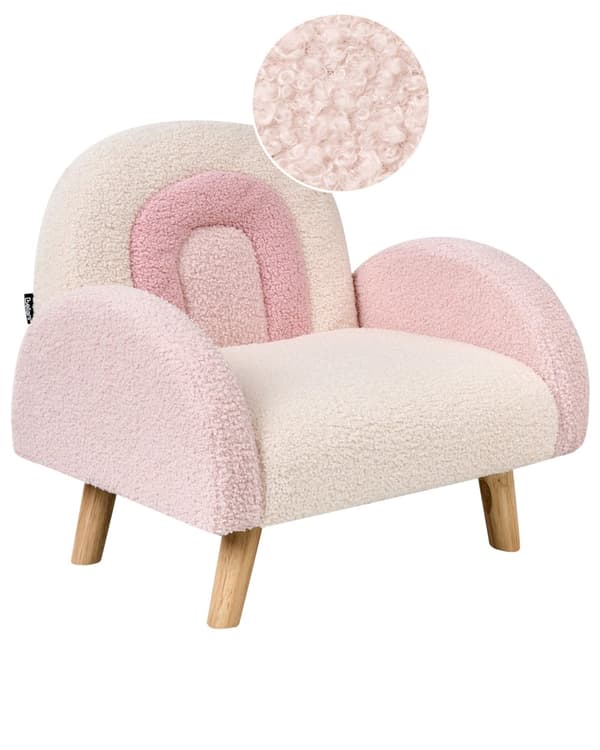 Børnelænestol i pink boucle til børneværelset