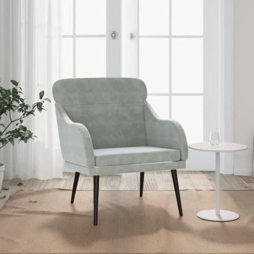Fåtölj Ljusgrå 63x76x80 cm sammet