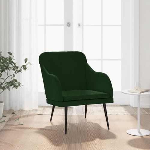 Fåtölj mörkgrön 63x76x80 cm sammet