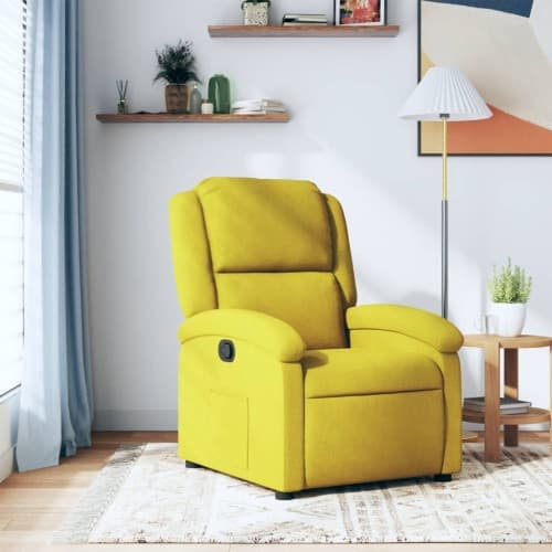 Reclinerfåtölj gul sammet