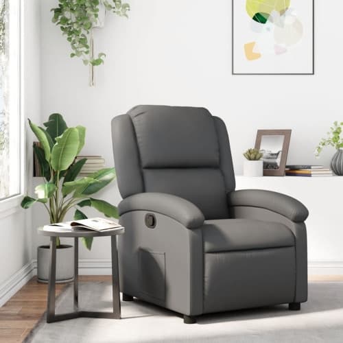 Reclinerfåtölj grå konstläder