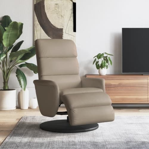 Reclinerfåtölj med fotstöd cappuccino konstläder