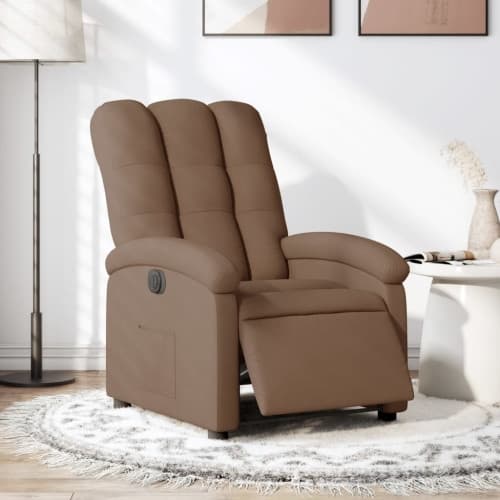 Elektrisk reclinerfåtölj Brun tyg