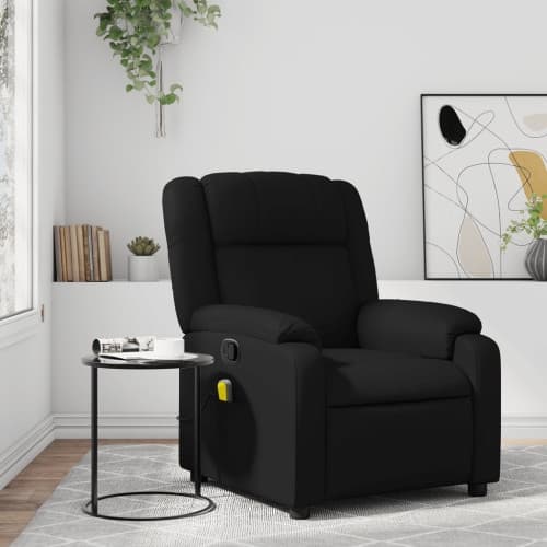 Massagefåtölj svart konstläder